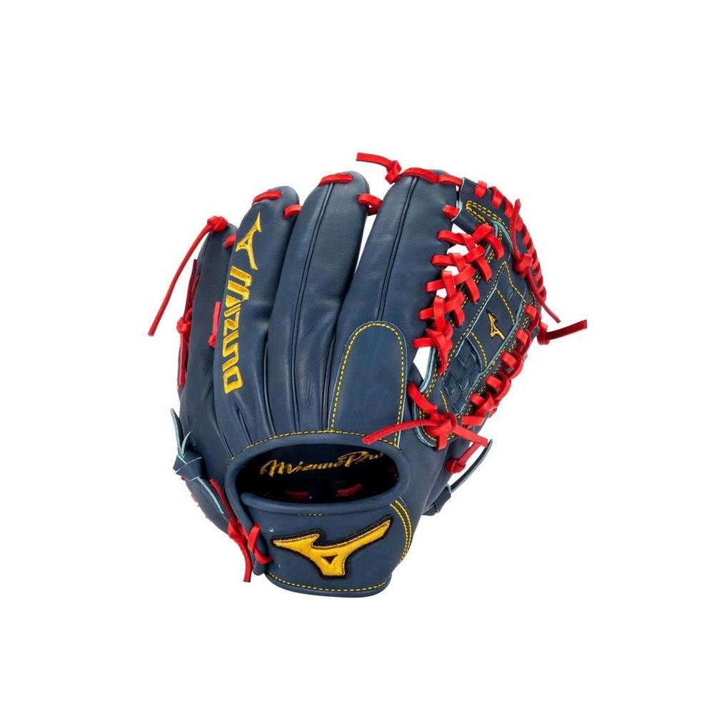 Luva Baseball Mizuno Pro Mike Soroka 12" - Homem - Azul Marinho/Vermelhas - OBUJX2357